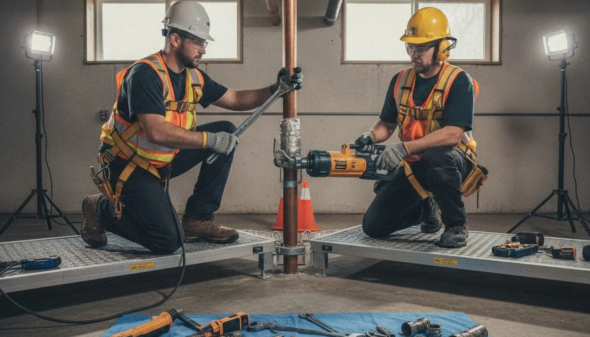 San Francisco, CA plumber repairing an emergency plumbing leak in a home