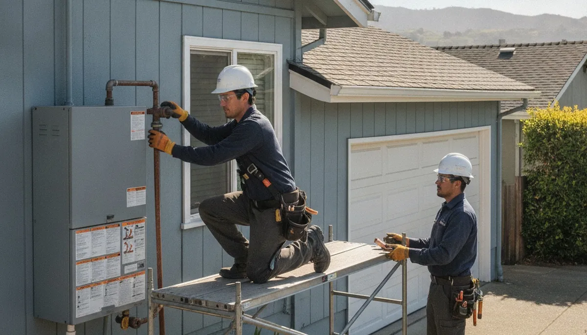 Professional plumber repairing a leak in San Francisco, CA for plumbing repair service