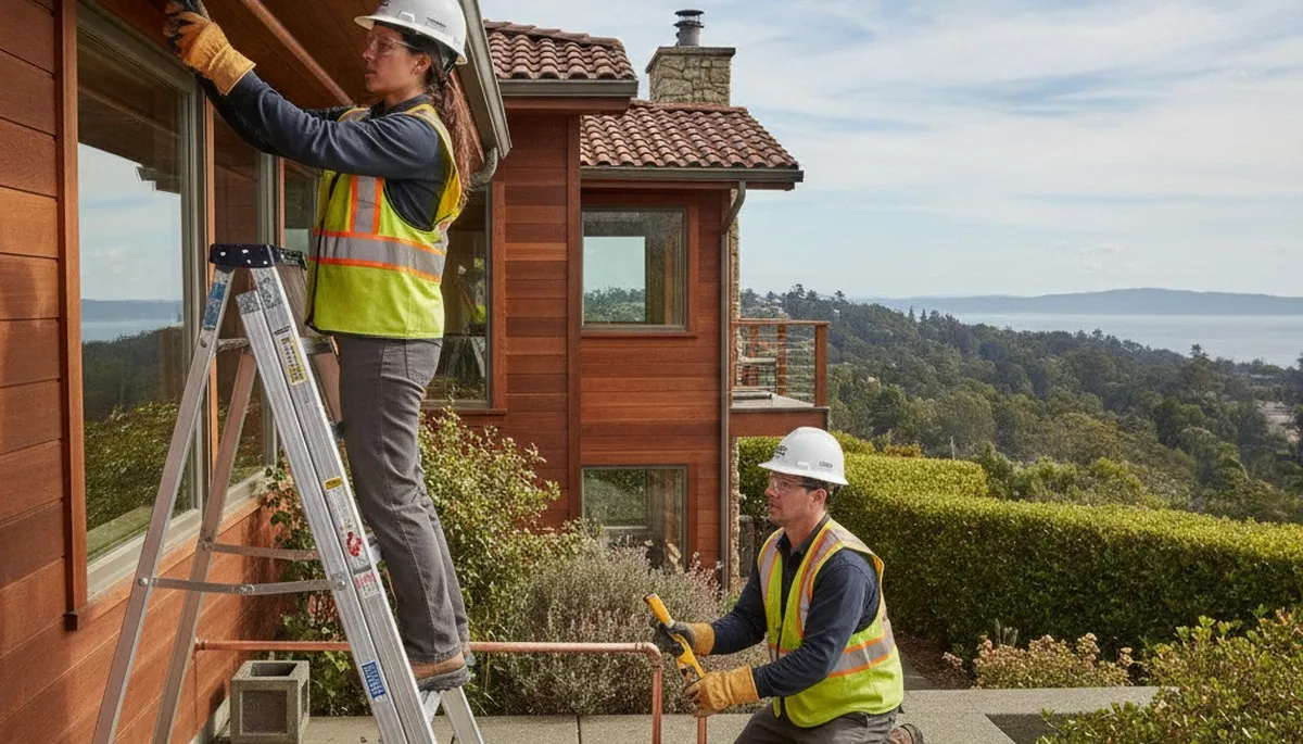 San Francisco, CA plumber repairing a pipe for a plumbing service call