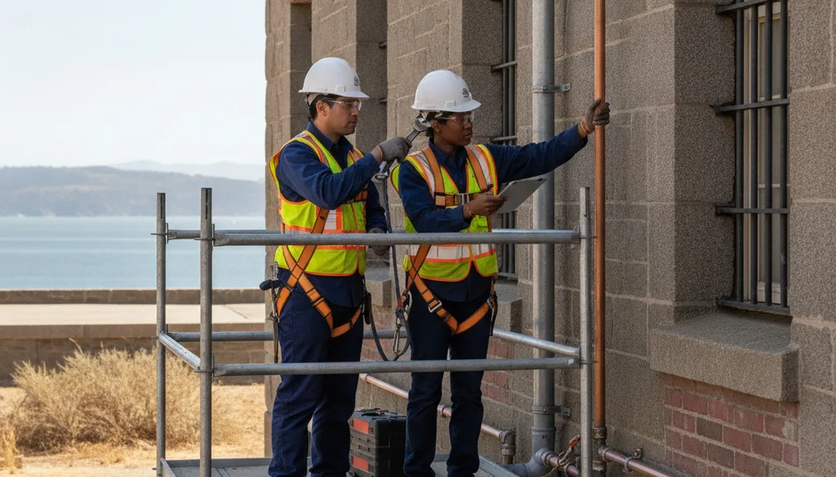 Plumber repairing a leak in San Francisco, CA for plumbing repair service