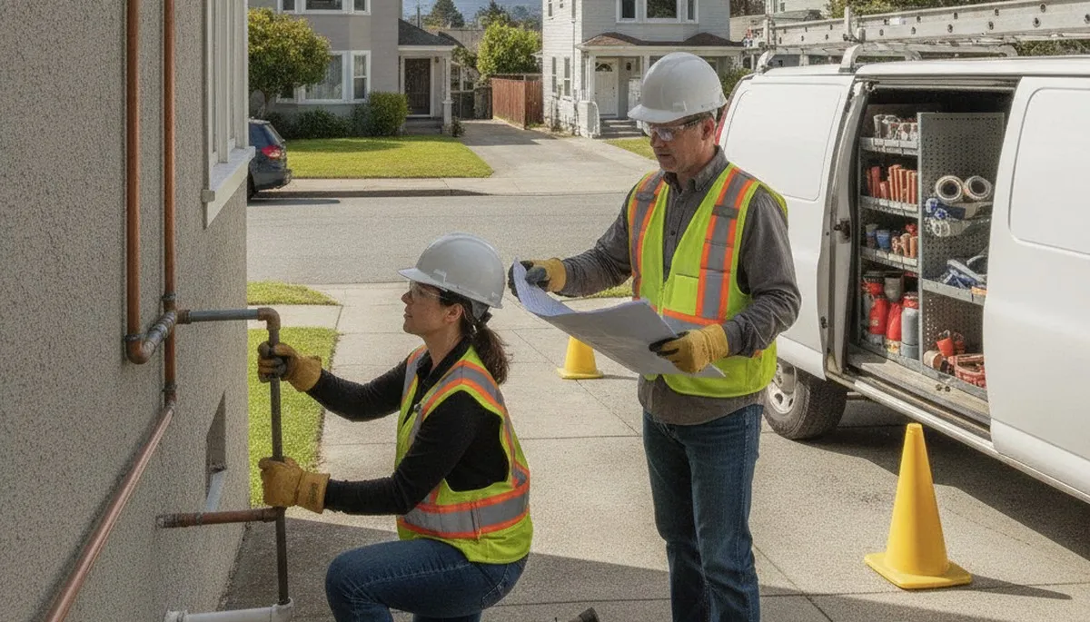 San Francisco, CA plumber repairing a leaking pipe for a local plumbing service